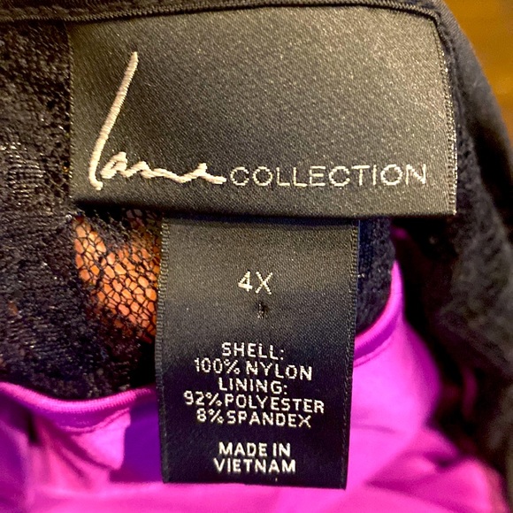 Lane Collection Lace Overlay Tiered Tunic Length Blouse Lace Sleeves size 26 - Picture 3 of 5